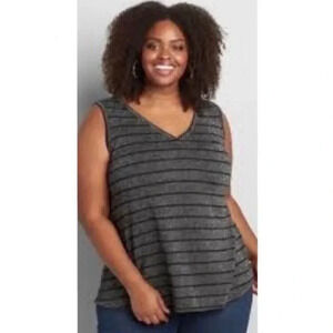 Lane Bryant Metallic Knit Swing  Tank